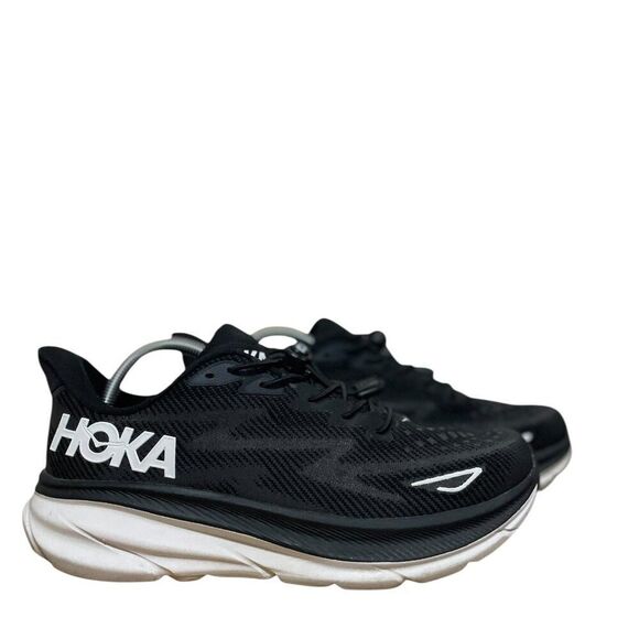 Hoka One One Clifton 9 Black And White Lace Up Running Shoes Men\'s Sz 10.5D main image 8